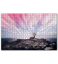Cakapuzzle  Geyik Kayalık Deniz Bulutlu Gök  Puzzle Yapboz MDF (Ahşap) (255 Parça)