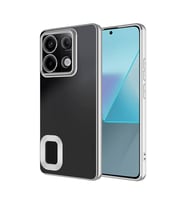 Xiaomi Redmi Note 13 Pro 4G Kılıf Köşeleri Renkli Şeffaf Kamera Korumalı Silikon Luxury Kapak (Gümüş)