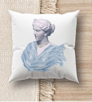 BK Gift Modern Art Tasarımlı Beyaz Kırlent Yastık, Ev Hediyesi, Ev Dekorasyonu, Dekoratif Hediye (Model 1)