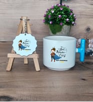Kadın İngilizce Öğretmeni Hediye Seti Kupa Bardak T Kulplu ve Anahtarlık Öğretmenler Günü Hediyesi (Model 3)