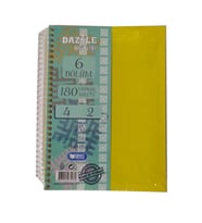 Orta Boy 4+2 Ayraçlı Defter 6 Konulu 180 Yaprak 1 Adet 4 Kareli 2 Çizgili Spralli Plastik Kapak Seperatörlü 18x25 cm (Sarı)