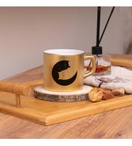 Seraclass Kedi Tasarımlı Renkli Nescafe Fincanları 220 ML (Gold)