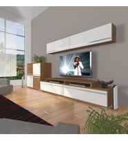 Decoraktiv Ekoflex 6y Mdf Tv Ünitesi Tv Sehpası (Beyaz - Kahverengi)