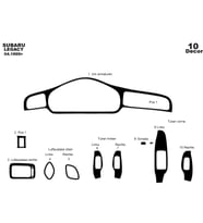Meriç® Subaru Legacy Ön Torpido Kaplama Maun 10 Parça 1999-2004 (Piano Black)