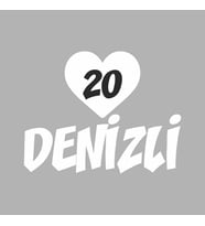 Kalpli 20 Denizli Araba Sticker siyah 20x15 CM (Beyaz)