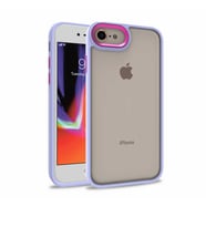 Apple iPhone 8 Kılıf Case, Kamera Lens Korumalı Elektroplatin Kaplama Sert PC Koruyucu Colourful Platinum Serisi (Lila)