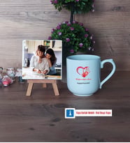 Anneye Hediye Fotoğraflı Dekoratif Taş, Kupa Bardak Beyaz Hediye (Model 5)