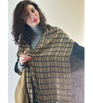 EKOSE KARELİ FULAR ŞAL UNİSEX 160X60 CM (Siyah)