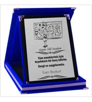 Kişiye Özel Bayan Öğretmen Temalı Kırmızı Plaket (Gümüş-Lacivert)