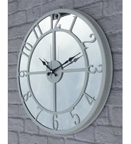 Markakanvas Metal  AYNALI Duvar Saati  ( Çap 50 cm -Çap 80 cm ) (Beyaz)