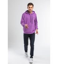 Süperlife Kapşonlu Uzun Kollu Baskılı Dar Kalıp İnce Erkek Sweatshirt SPR 2019K61 (Lila)
