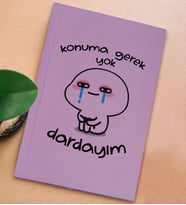 BK Gift Esprili Tasarım Serisi Sert Kapaklı Lila Defter, Arkadaşa Hediye, Yeni İş Hediyesi, Doğum Günü Hediyesi, Anı Defteri (Model 7)