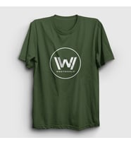 Presmono Unisex Sarı Logo Westworld T-Shirt 223278tt (Haki)