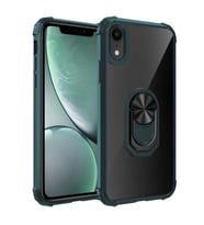 Uyumlu Model Apple iPhone XR 6.1 Kılıf Şeffaf Sararmaz Yüzüklü Mola Kapak (Yeşil)