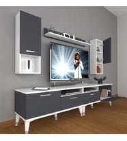 Decoraktiv Eko 5220DA Mdf Silver Tv Ünitesi Tv Sehpası (Beyaz - Antrasit)