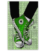 Cakapuzzle Yeşil Converse Puzzle Yapboz MDF (Ahşap) (500 Parça)
