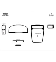 Meriç® Nissan Pick-Up Ön Torpido Kaplama Maun 7 Parça 1998-1999 (Piano Black)