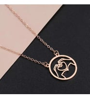 Kişiye Özel 925 Ayar Gümüş Kalp Yapan Eller Kolye (Rose)