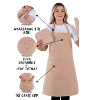 Simple 3lü Set Ayar Askılı Mutfak Önlüğü Seti (ELDİVEN, TUTACAK)