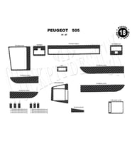 Meriç® Peugeot 505 Ön Torpido Kaplama Maun 18 Parça 1981-1987 (Karbon)