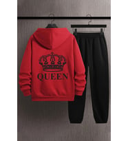Unisex Quenn Baskılı Eşofman Takımı (A.Kırmızı)
