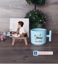 Mimara Hediye Fotoğraflı Dekoratif Taş, Kupa Bardak Beyaz Hediye (Model 12)