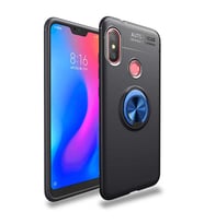 Xiaomi Redmi Note 6 Pro Kılıf Yüzüklü Magnetli Ravel Case (Siyah-Mavi)