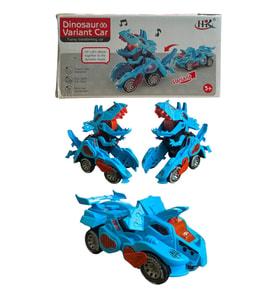 Trex Dinazor Figür Araba Sesli Işıklı Pilli Müzikli  Transformers Robot Dinozor 20Cm (Mavi)