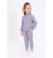Toontoy Kız Çocuk Baskılı Sweatshirt (Koyu Gri)
