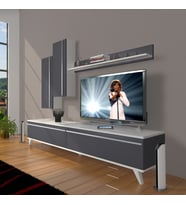 Decoraktiv Eko 7 Mdf Std Retro Tv Ünitesi Tv Sehpası (Beyaz - Antrasit)