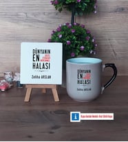 Halaya Hediye Dekoratif Taş, Kupa Bardak Kırmızı Hediye (Model 9)