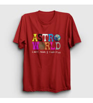 Presmono Unisex Sarı Astroworld V3 Travis Scott T-Shirt 44271tt (Kırmızı)