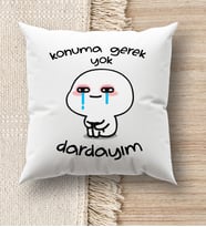 BK Gift Esprili Beyaz Kırlent Yastık, Ev Hediyesi, Ev Dekorasyonu, Dekoratif Hediye (Model 7)