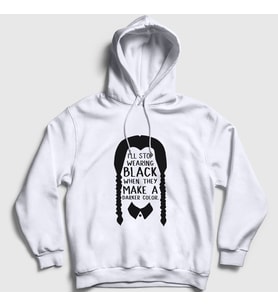 Presmono Unisex Beyaz Darker Wednesday Addams Family Addams Ailesi Kapüşonlu Sweatshirt 365270tt (Beyaz)