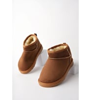 Muggo SNOW Garantili Unisex Çocuk Kalın Taban İçi Tüylü Günlük Mini Yarım Bot