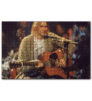 Cakapuzzle Nirvana Solisti Kurt Cobain ve Gitarı  Puzzle Yapboz MDF (Ahşap) (500 Parça)