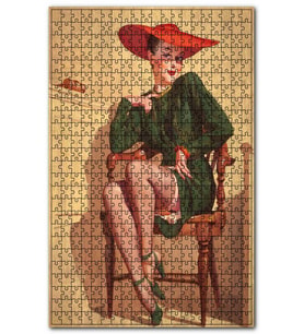 Cakapuzzle Noltaljik Mahkemedeki Kadın Görseli Puzzle Yapboz MDF (Ahşap) (1000 Parça)