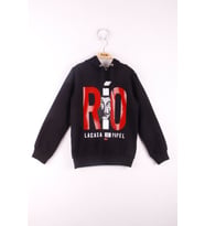 Toontoy Erkek Çocuk La Casa Baskılı Sweatshirt (Siyah)