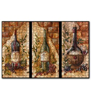 Cakapuzzle Üç Çeşit Şarap Şişesi Üzüm Görseli  Puzzle Yapboz MDF (Ahşap) (255 Parça)