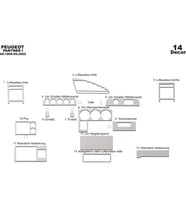 Meriç® Peugeot Partner Ön Torpido Kaplama Maun 14 Parça 1996-2002 (Alüminyum)