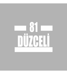 81 Düzceli Araba Sticker siyah 16x9 CM (Beyaz)