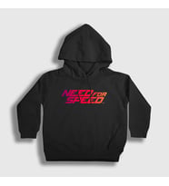 Presmono Unisex Çocuk Beyaz Logo Oyun Need For Speed Kapüşonlu Sweatshirt 459861tt (Siyah)