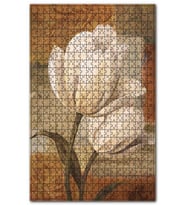 Cakapuzzle Beyaz Zambak Ahşap Zeminde Görseli Puzzle Yapboz MDF (Ahşap) (255 Parça)