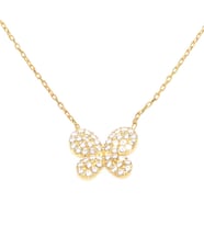 925 Ayar Gümüş Kelebek Model Kolye (Gold)
