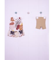Kız Bebek Takım 3-6/6-9/9-12/18-24 AY (Pudra)