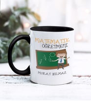 Matematik Öğretmeni Tasarımlı Kişiye Özel Kupa Bardak (Siyah)