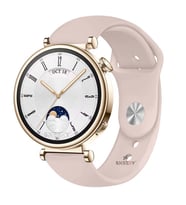 Sneezy Huawei Watch GT4 41mm İle Uyumlu 18mm PureLux Soft Silikon Kordon (Pudra)