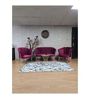 Papatya Çay Seti Koltuk Takımı Gold Sivriltme Ayak, Balkon, Salon, Ofis, Cafe Koltuk Takımı (Bordo)