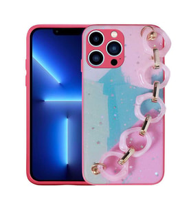 Apple iPhone 12 Pro Max Kılıf Zore Elsa El Askılı Tutacaklı Kılıf (Koyu Pembe)