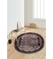 Dijital Baskılı Kaymaz Taban Yıkanabilir Yuvarlak Salon Halısı Koridor Halısı Paspas NDY-SD-278 (Pembe)
